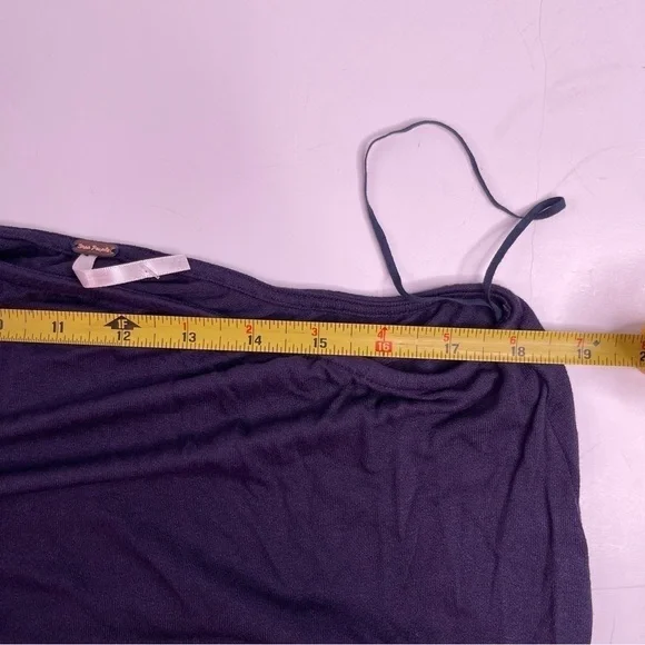 Free People Francesca One Shoulder Dress Midi Navy Blue Size Medium NWT - Picture 7 of 11